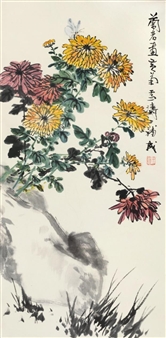 CHRYSANTHEMUM AND ROCK - Wang Xuetao