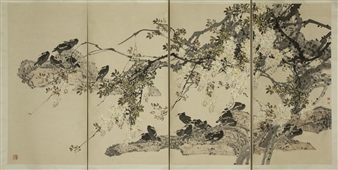 birds and flowers - Deng Jiade