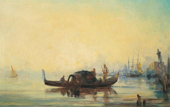 Paul Bistagne | Venice in the Evening Light (1880) | MutualArt