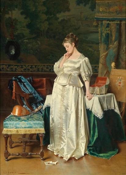 Tito Conti | The Letter (1878) | MutualArt