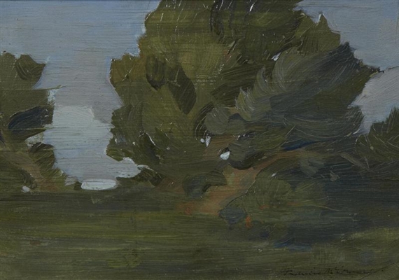 2 works; Monterey cyprus by Francis McComas