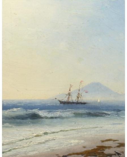 Ship at Sea of the Island of Capri by Ivan Aivazovsky, 1896