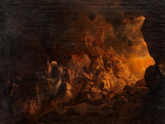 Battle Scene by Niels Simonsen, 1847