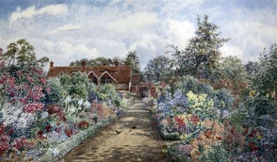 Garden with herbaceous borders by Martin Snape, 1922