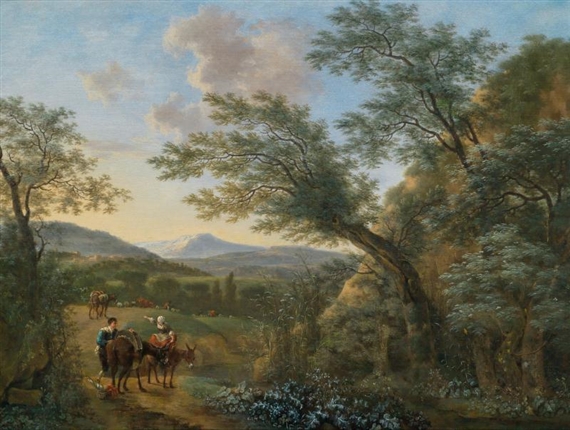 Südliche Landschaft mit Reisenden by Willem de Heusch
