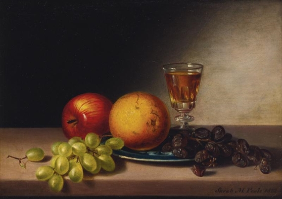 Fruit and Grapes by Sarah Miriam Peale, 1822