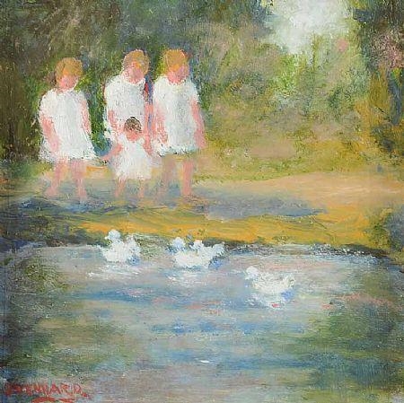 Artwork by Stanley Vennard, CHILDREN IN THE PARK, Made of Oil on Board