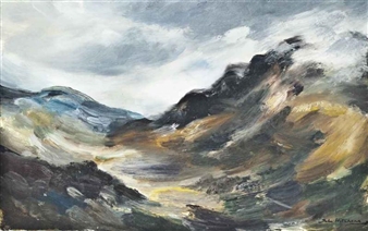 3 works: Valley slope; Storm charged hills; and Green field - John Hitchens