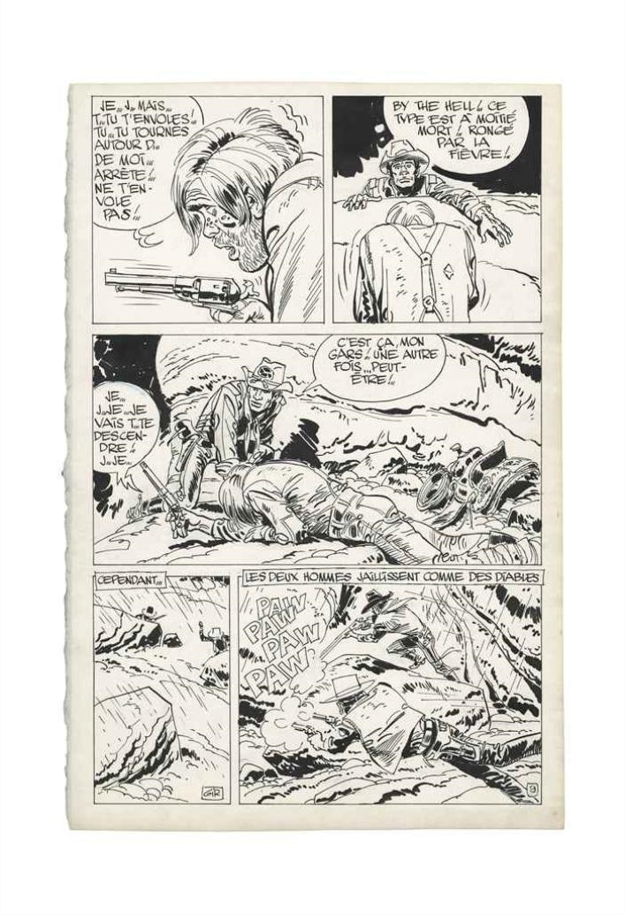 Artwork by Jean Baptiste Giraud, LA JEUNESSE DE BLUEBERRY CAVALIER BLEU (T.03), DARGAUD, Made of Ink on paper