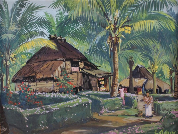 Village Huts in the Philippines by Ernst Vollbehr, circa 1931
