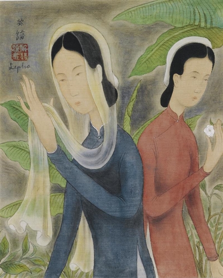 LES DEUX SOEURS (TWO SISTERS) by Lê Phổ, 1940