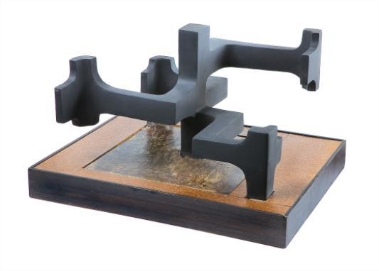 Artwork by Margel Hinder, Model for Box Construction, Made of Synthetic polymer on plaster