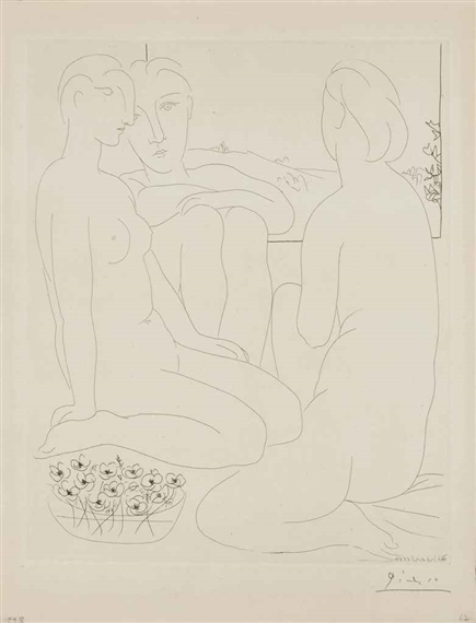 Le Repos du Sculpteur devant des Chevaux et un Taureau from La Suite Vollard