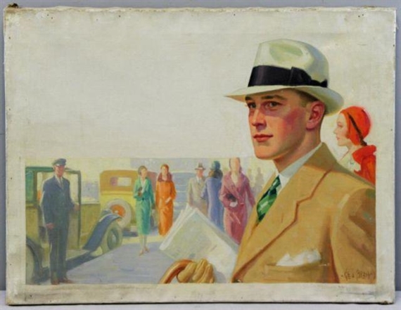 Man in Crowded Street by George Brehm