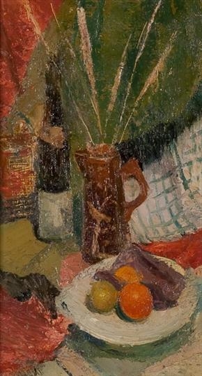 STILL LIFE WITH FRUIT AND WINE by M. Noel Slaney