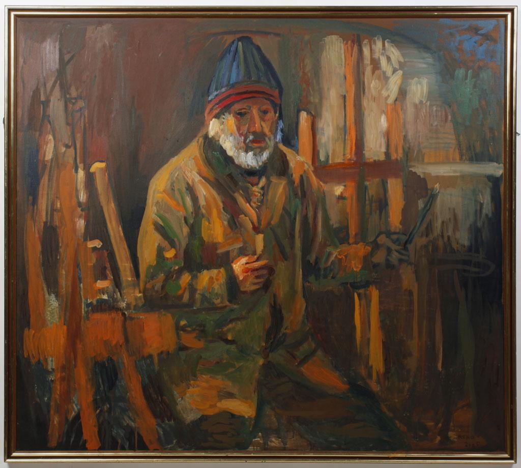 Joe Reno | Self Portrait with Hat (2005) | MutualArt