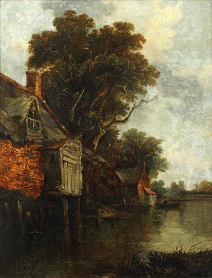 A cottage on the river by John Berney Crome