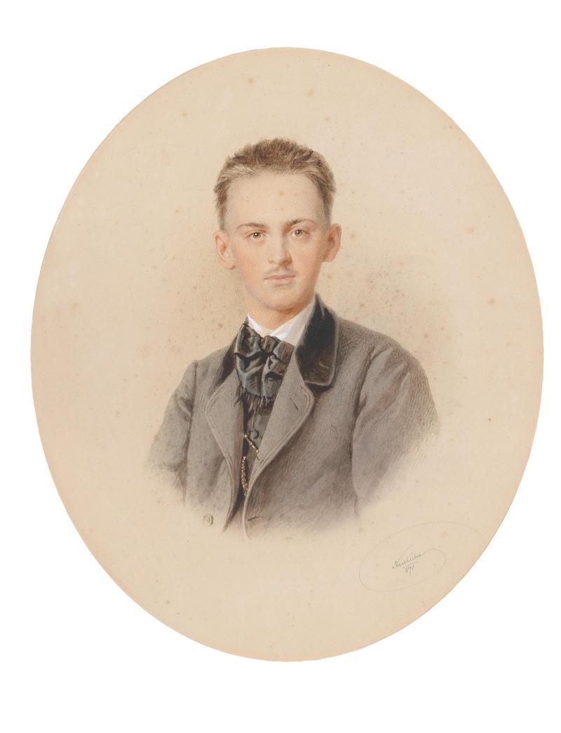 Artwork by Josef Kriehuber, Young Lad with Short Hair, Made of Watercolor on paper