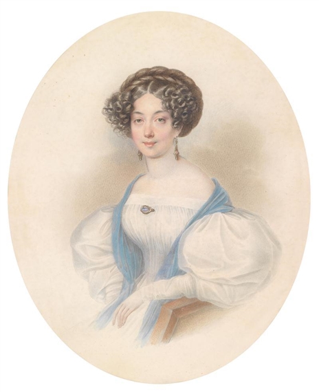 Portrait of a Young Woman with Attached Braid Sitting in an Armchair