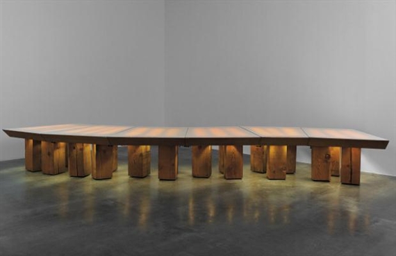 Unique monumental illuminated conference table by Frank Gehry, 1986