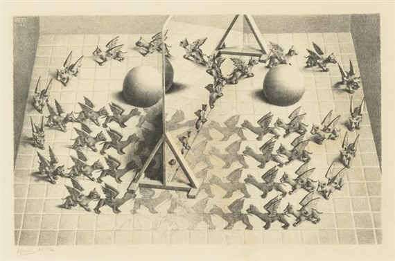 MAGIC MIRROR (B./K./L./W. 338) by Maurits Cornelis Escher, 1946