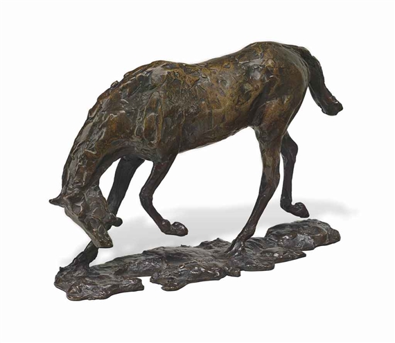 Cheval faisant une descente de main by Edgar Degas, 1882-1895; this bronze version cast in 1919-1921
