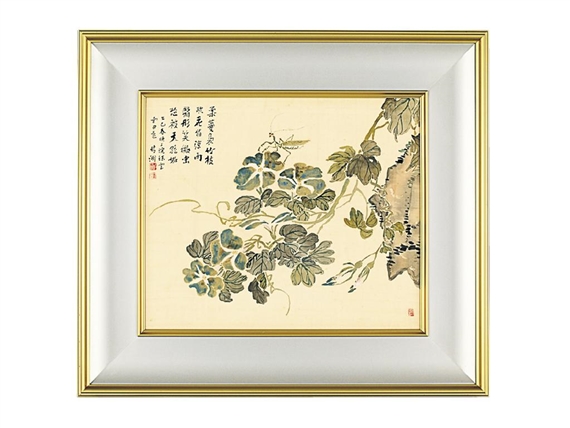 Morning glory and a mantis by Seiko Okuhara