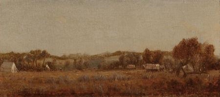 A Sketch at the Camp on the La Bonté, Wyoming Territory by Sanford Robinson Gifford, 1870