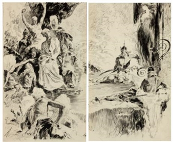 King of the Khyber Rifles, Everybody's Magazine storyillustration: A Pair of Works - Joseph Clement Coll
