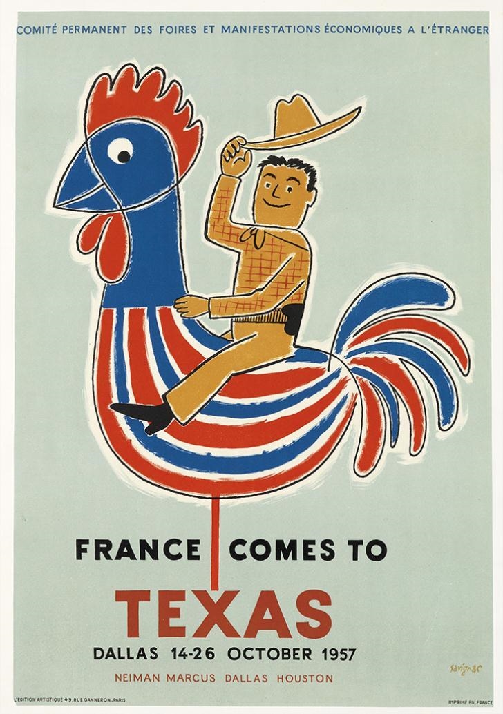 Raymond Savignac FRANCE COMES TO TEXAS (1957) MutualArt