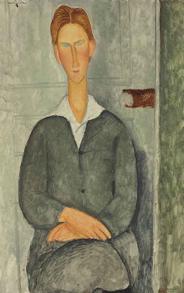 Artwork by Amedeo Modigliani, Jeune homme roux assis, Made of oil on canvas