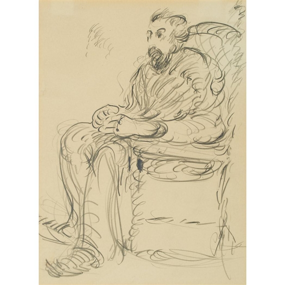 Self-Portrait, Hemstitching by Marsden Hartley, Circa 1908