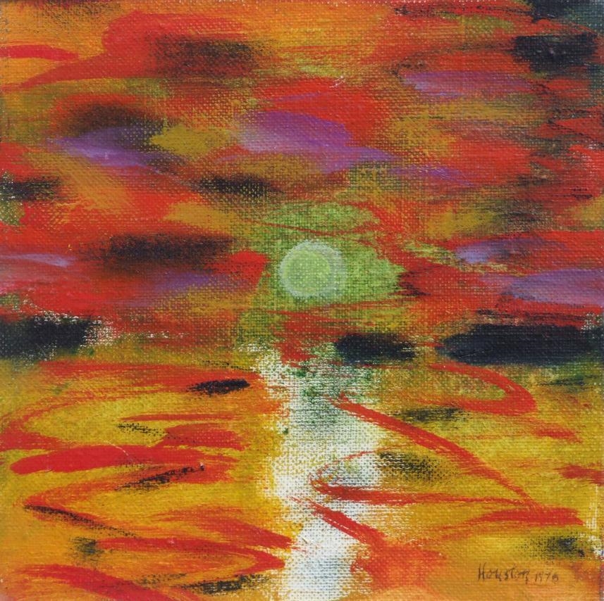 Artwork by John Houston, Sunset Over the Lake 1, Made of Oil on canvas