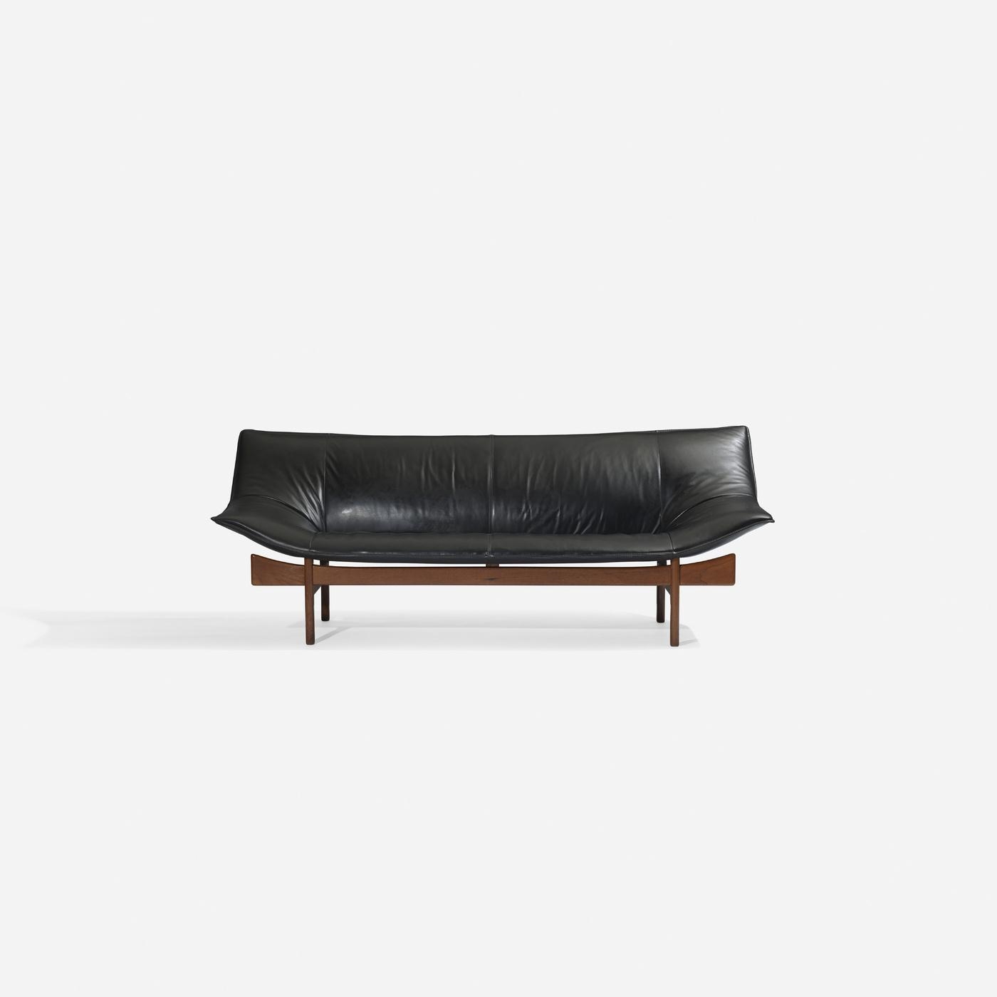 Artwork by Takashi Okamura, Erik Marquardsen, sofa, model L84, Made of leather, teak