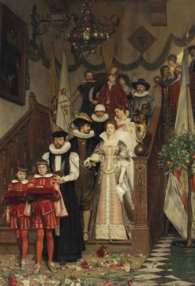 Le départ pour le baptême by Florent Willems, 1880