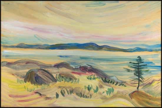 The Strait and Blue Mountains by Emily Carr, 1935 ~ 1936