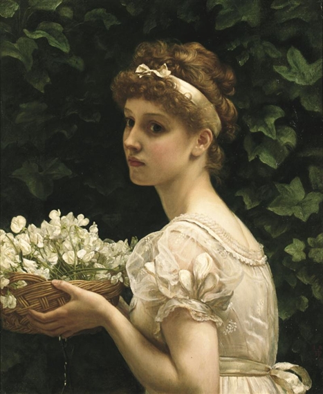 PEA BLOSSOMS by Edward John Poynter, 1890