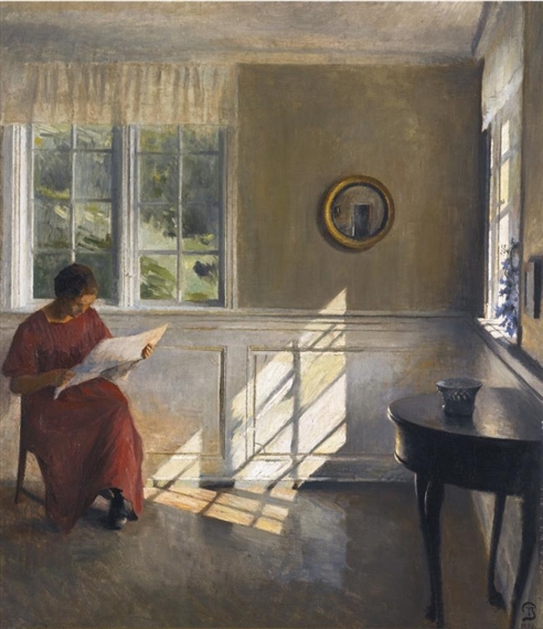 Peter Ilsted | A SUNLIT INTERIOR (1909) | MutualArt