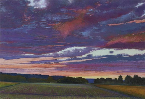 Untitled (Fields at sunset) by Charles Basham
