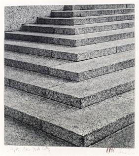 Fotoarbeit: Stepts, New York City by Dan Graham, 1986