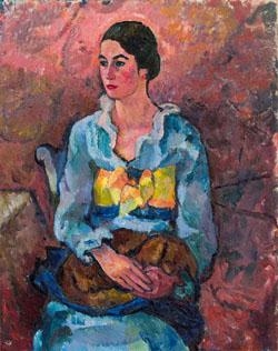 Spanish woman with Pekinese - Hans Böhler