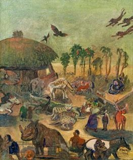 Livestock market in Timbuktu by Oskar Laske, 1948