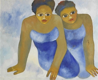 Two Young Girls - Kizito Maria Kasule