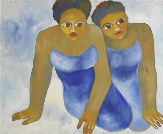 Two Young Girls by Kizito Maria Kasule