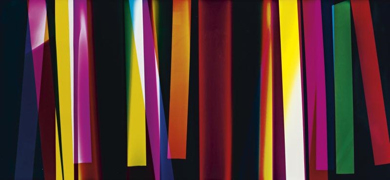 Artwork by Walead Beshty, FOUR MAGNET, THREE COLOR CURL (CMY: IRVINE, CALIFORNIA, JANUARY 3RD, Made of color photographic paper