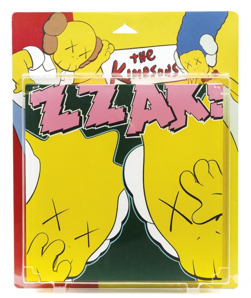 KAWS | UNTITLED (KIMPSONS) (PACKAGE PAINTING SERIES) (2001) | MutualArt