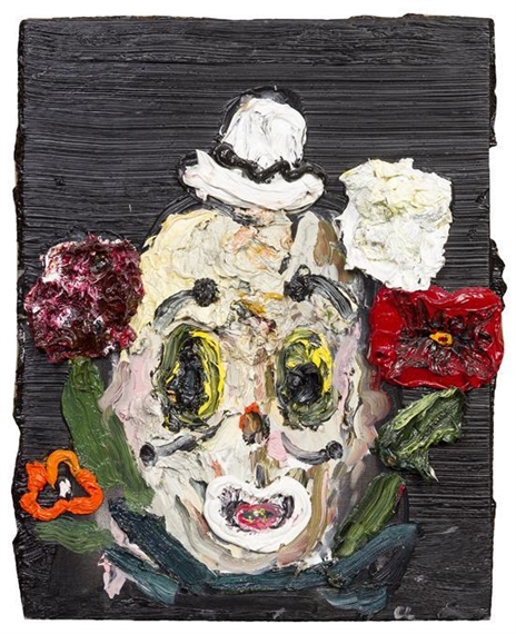 Small Black Hobo Head, by Allison Schulnik, 2008