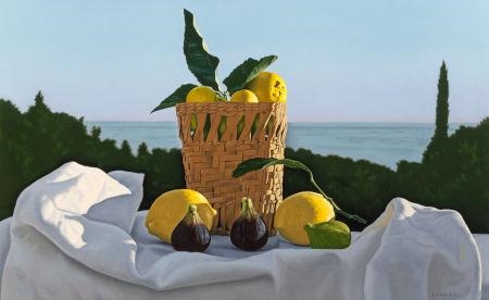 Artwork by David Ligare, Still Life with Lemons and Figs, Made of Oil on canvas