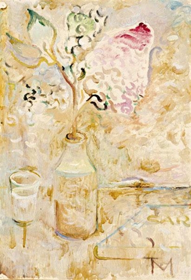 Still life with lilac by Menyhért Tóth