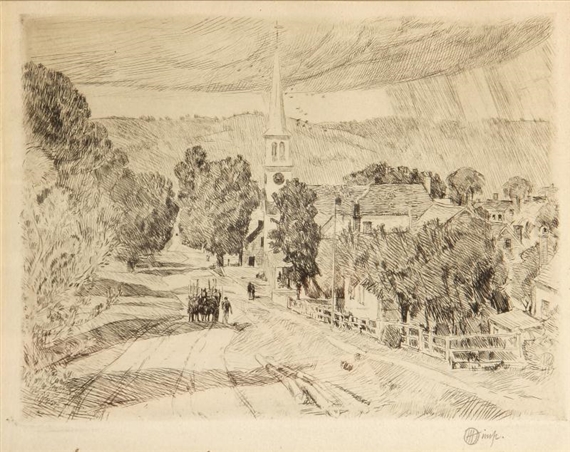 A Vermont Village (at Peacham) by Childe Hassam, 1923